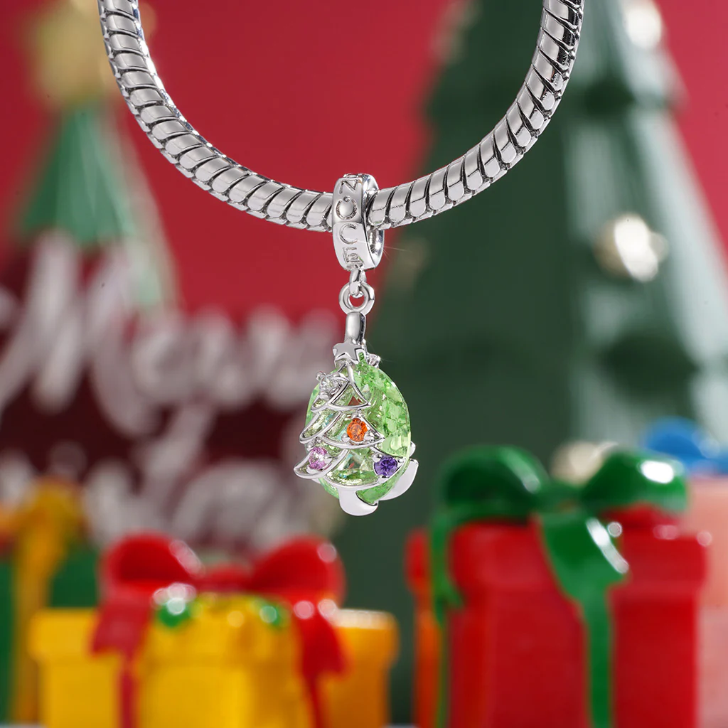 Gnoce Holiday Atmosphere Christmas Tree Charm Platinum-plated Silver Blend - Image 3
