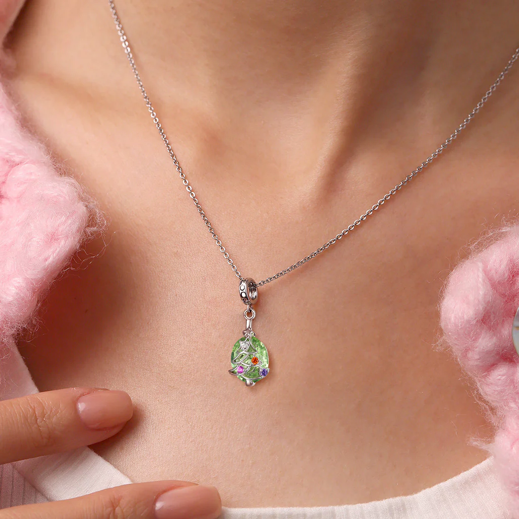 Gnoce Holiday Atmosphere Christmas Tree Charm Platinum-plated Silver Blend - Image 5
