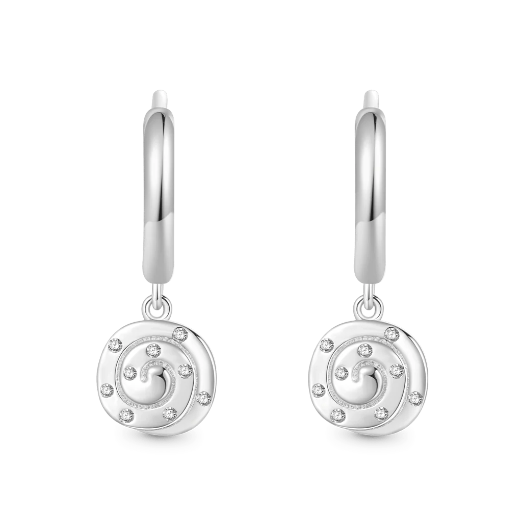 Gnoce Cinnamon Bun Hoop Earrings Platinum-plated Silver Blend - Image 2