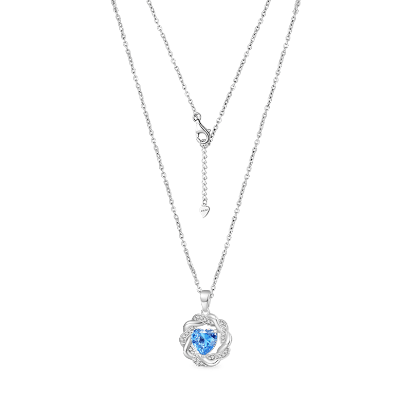 Gnoce Circle of Gratitude Diamond Heart Birthstone Necklace - Image 2
