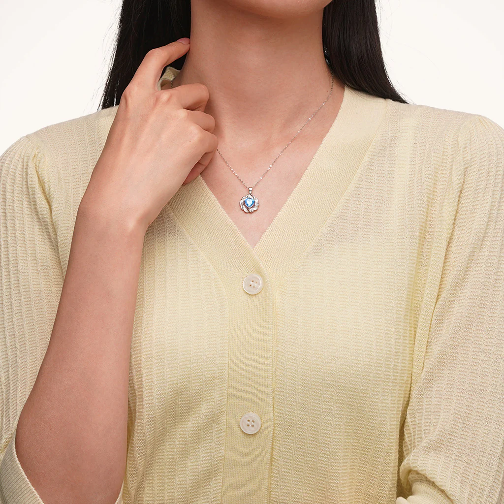 Gnoce Circle of Gratitude Diamond Heart Birthstone Necklace - Image 3