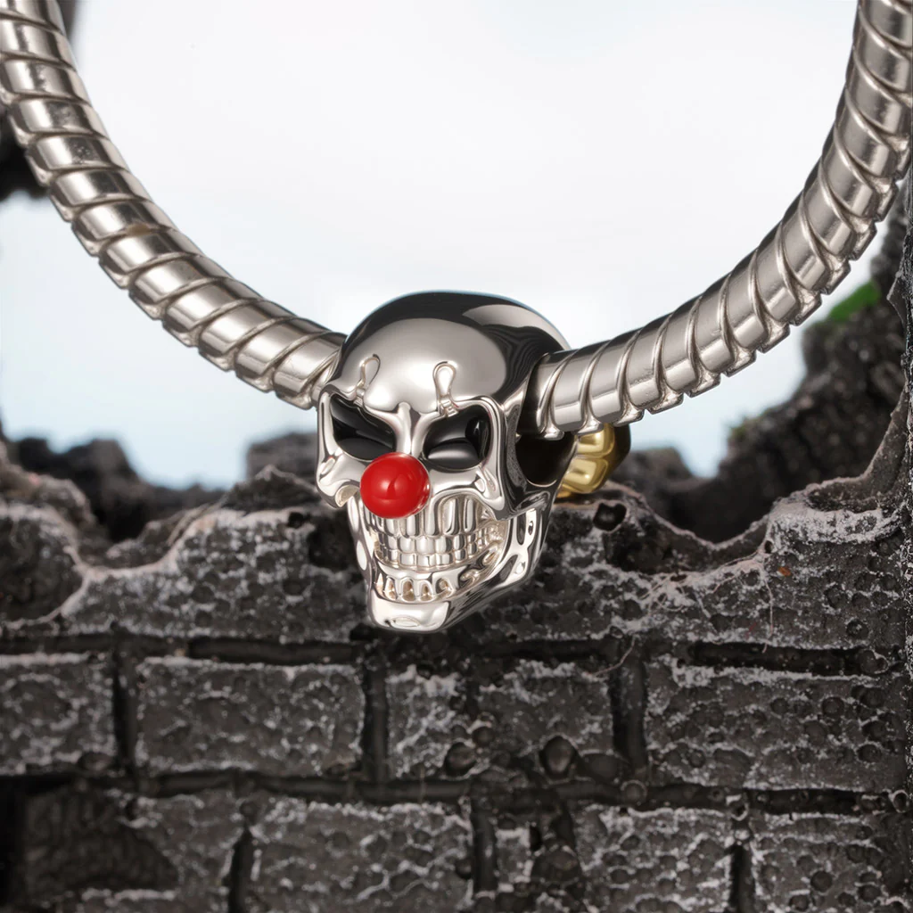 Gnoce Clown Skull Charm Platinum-plated Silver Blend - Image 3