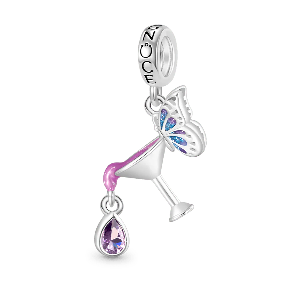 Gnoce Cocktail Butterfly Pendant Dangle Charm