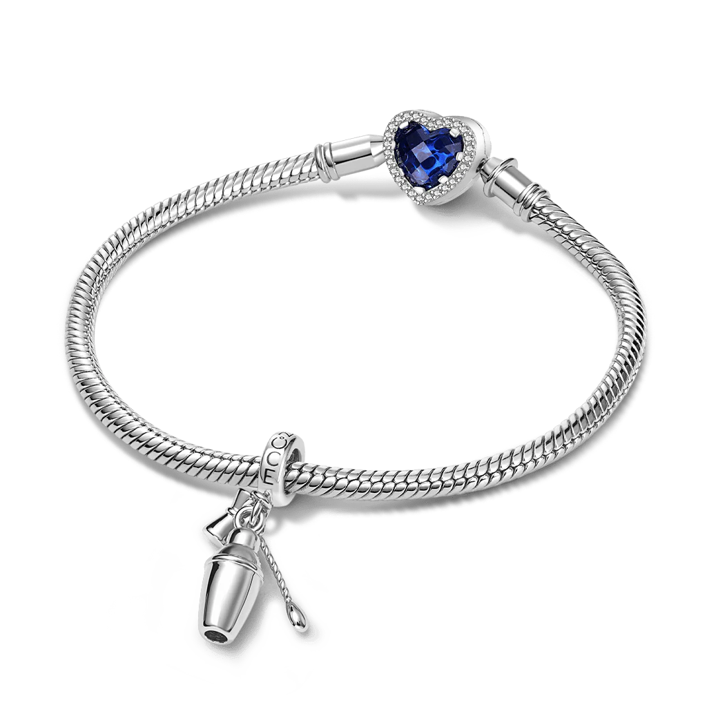 Gnoce Cocktail Shaker Suit Charm Platinum-plated Silver Blend - Image 3