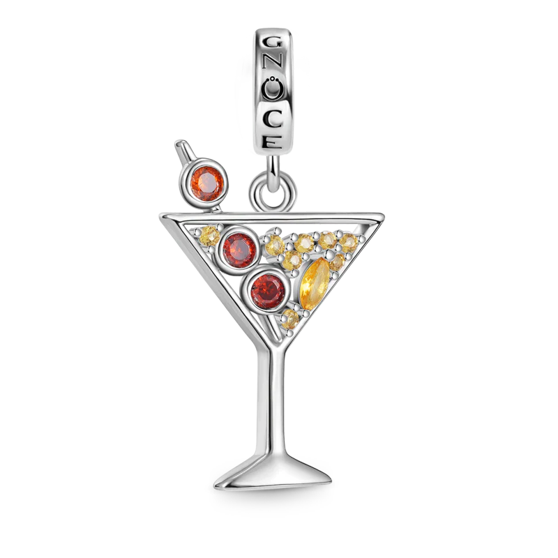 Gnoce Sparkling Cocktail Stemware Charm Platinum-plated Silver Blend