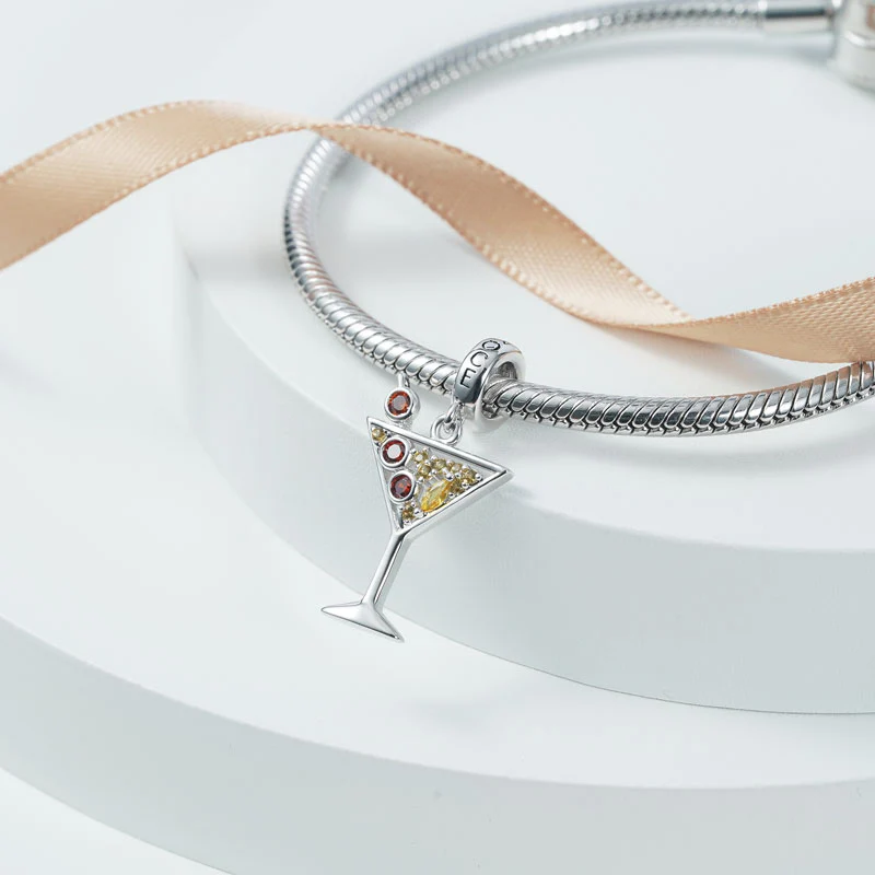Gnoce Sparkling Cocktail Stemware Charm Platinum-plated Silver Blend - Image 2