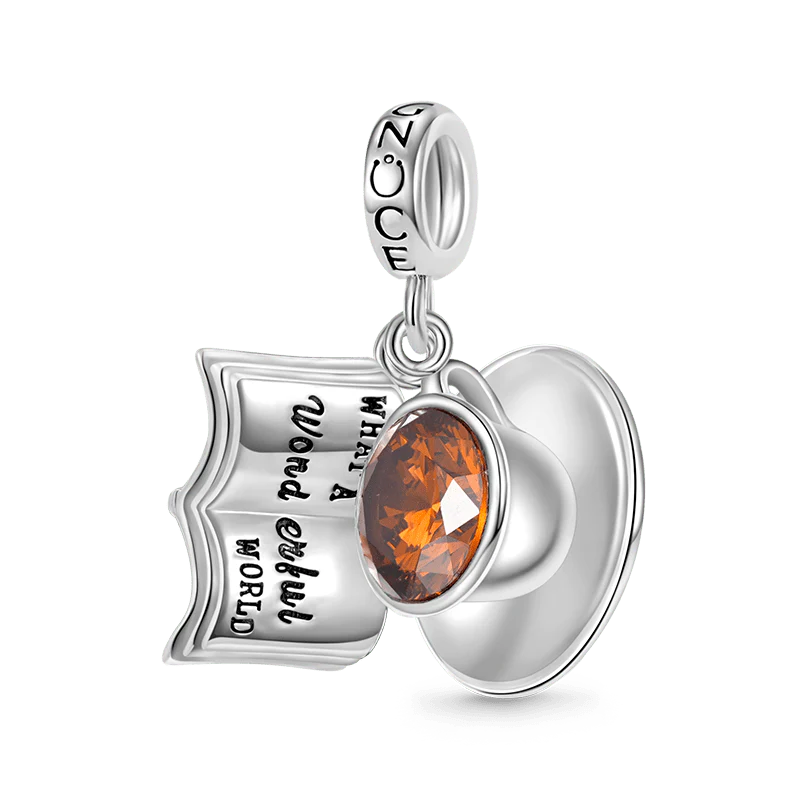 Gnoce Leisure Time Coffee Cup& Book Pendant Dangle Charm