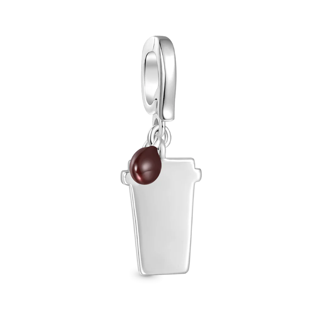 Gnoce Coffee Cup Clasp Clusters Charm Platinum-plated Silver Blend - Image 2