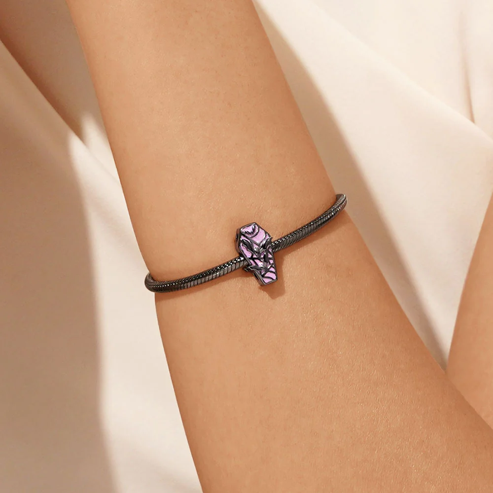 Gnoce Halloween Bat Coffin Charm Platinum-plated Silver Blend - Image 4