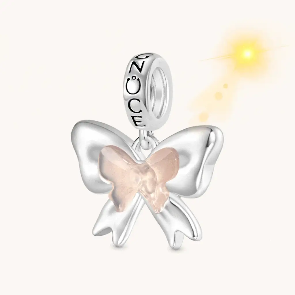 Gnoce Color-changing Bow-knot Charm Platinum-plated Silver Blend