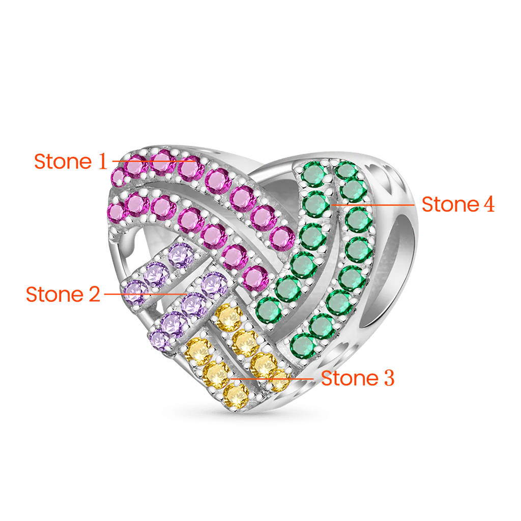 Gnoce Color CZ Embers Birthstone Charm Platinum-plated Silver Blend - Image 2
