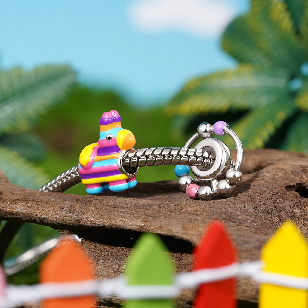 Gnoce Donkey Pinata Charm Platinum-plated Silver Blend - Image 3
