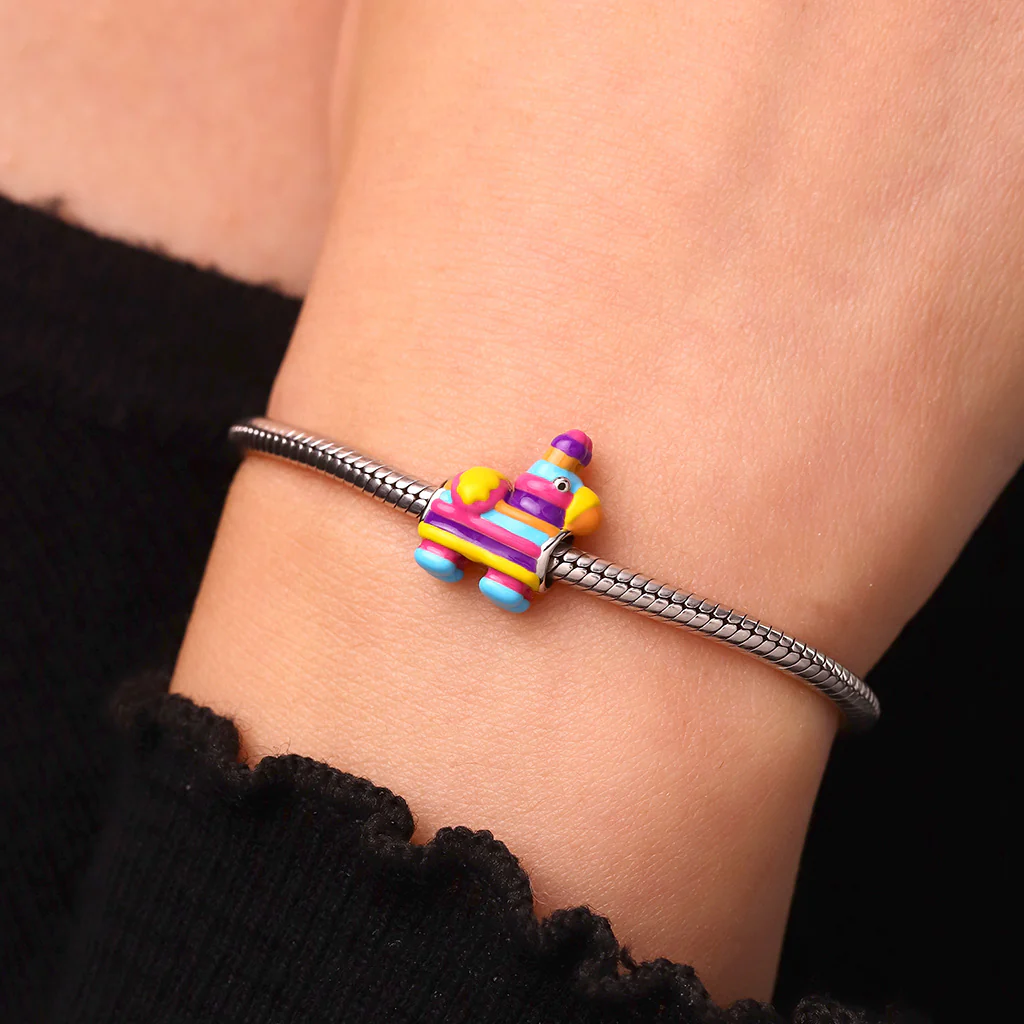 Gnoce Donkey Pinata Charm Platinum-plated Silver Blend - Image 5