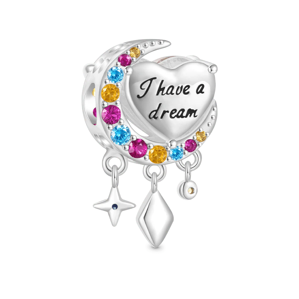 Gnoce Colorful Heart Surround The Moon Charm - Image 2
