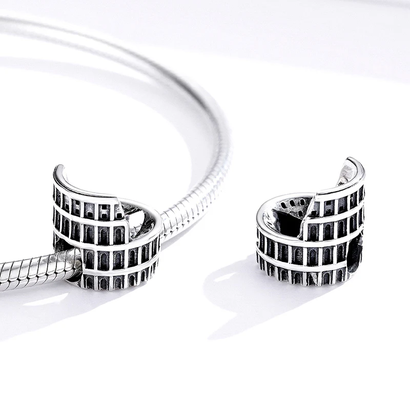Magnificent Colosseum Rome Charm Bead 925 Sterling Silver - Image 2