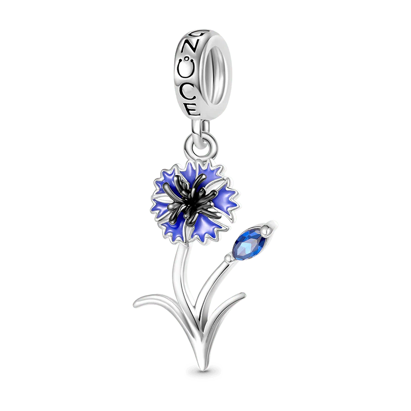 Gnoce Cornflower Charm Platinum-plated Silver Blend