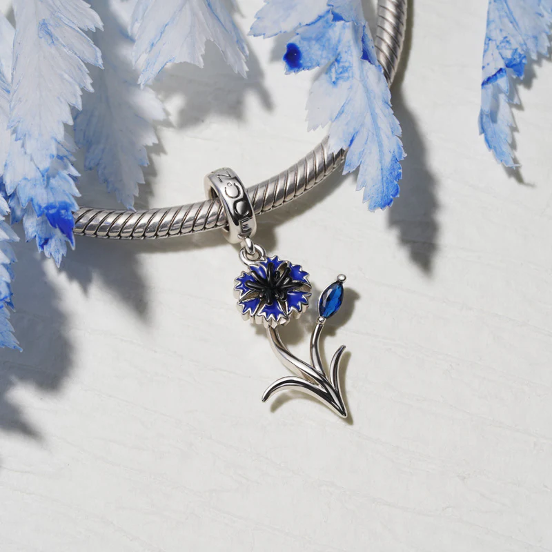 Gnoce Cornflower Charm Platinum-plated Silver Blend - Image 3