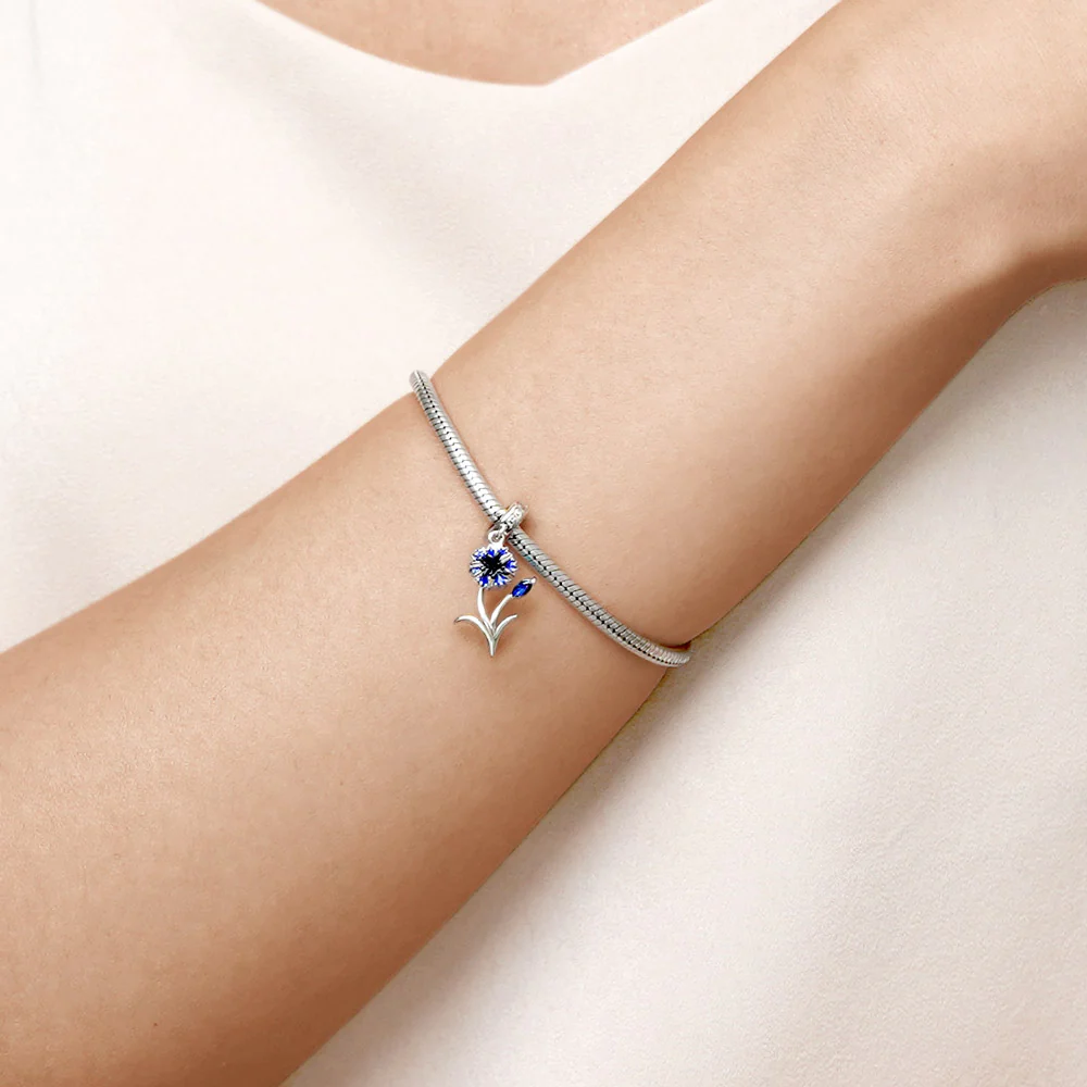 Gnoce Cornflower Charm Platinum-plated Silver Blend - Image 5