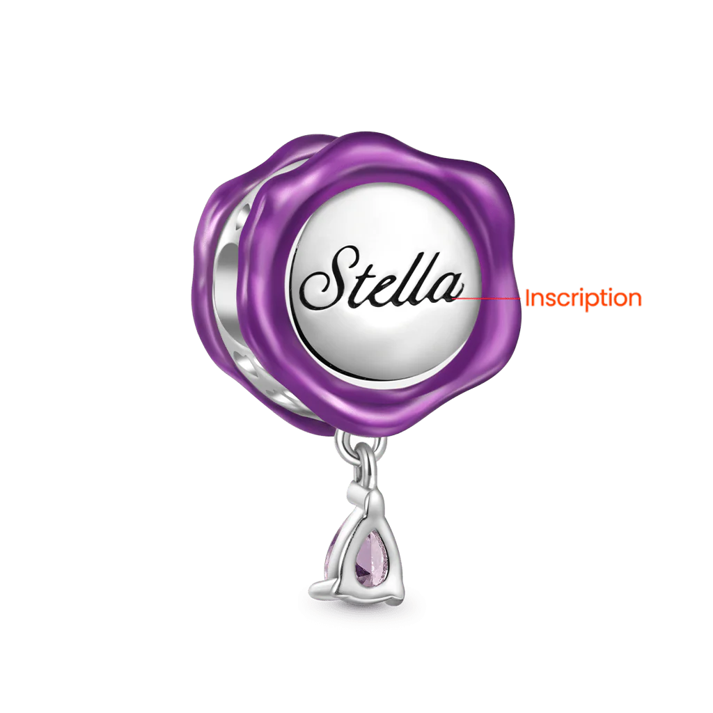 Gnoce Cosmic Compass Teardrop Engravable Charm Platinum-plated Silver Blend - Image 3