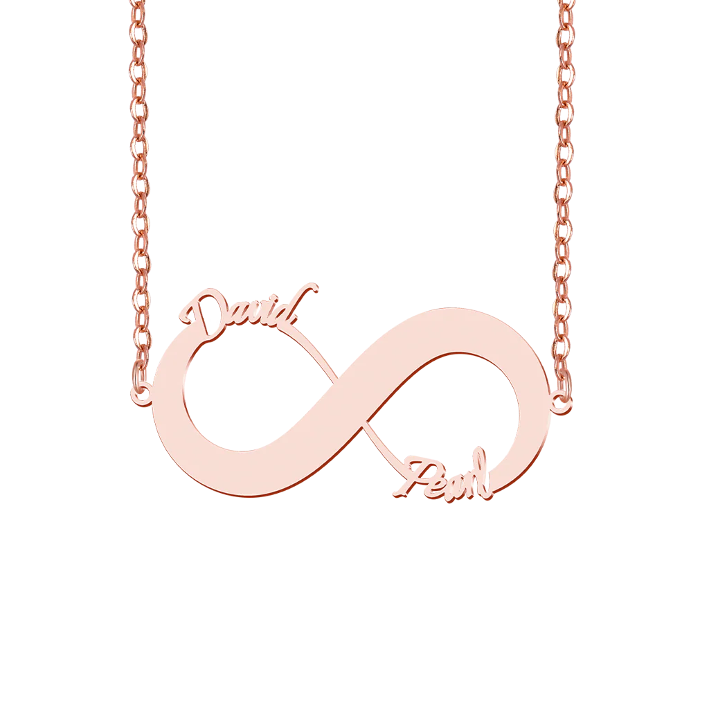 Gnoce Couple Double Name Infinity Necklace - Image 2