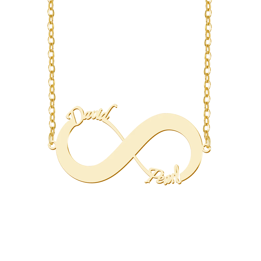 Gnoce Couple Double Name Infinity Necklace - Image 3