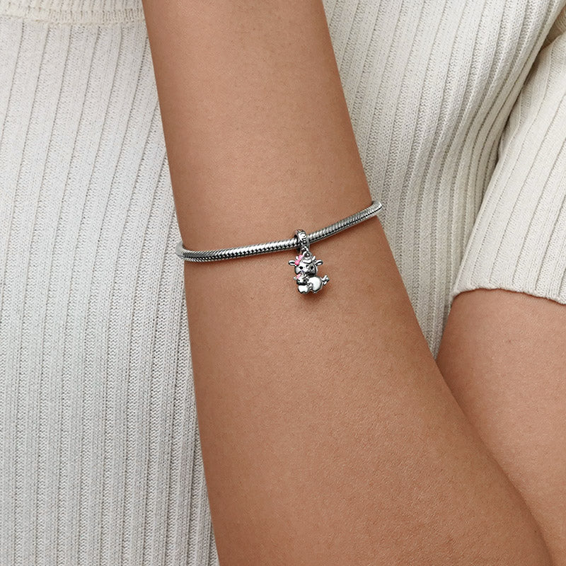 Gnoce Embrace Love Cow & Baby Charm Platinum-plated Silver Blend - Image 5