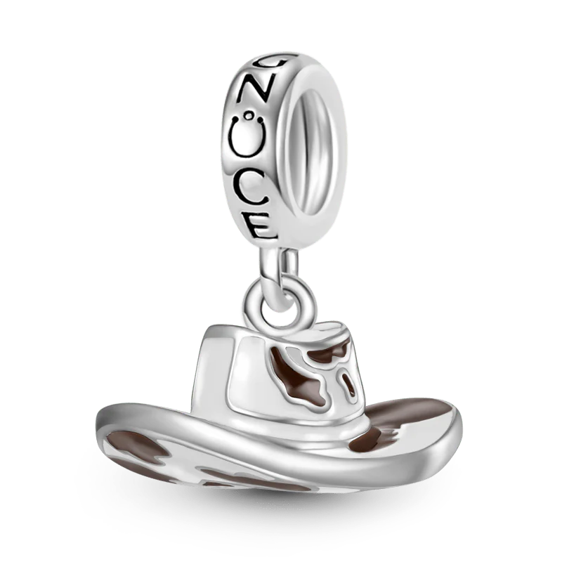 Gnoce Cowboy Hat Charm Platinum-plated Silver Blend