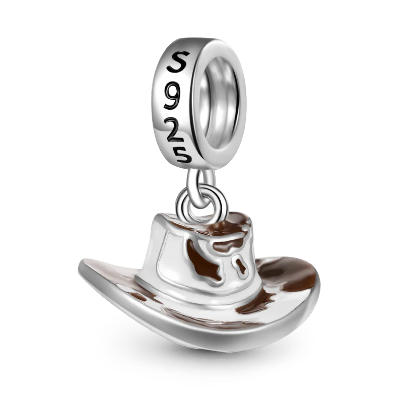 Gnoce Cowboy Hat Charm Platinum-plated Silver Blend - Image 2