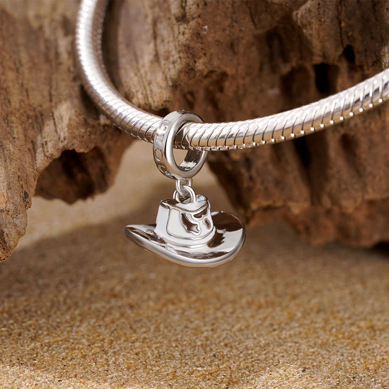 Gnoce Cowboy Hat Charm Platinum-plated Silver Blend - Image 3