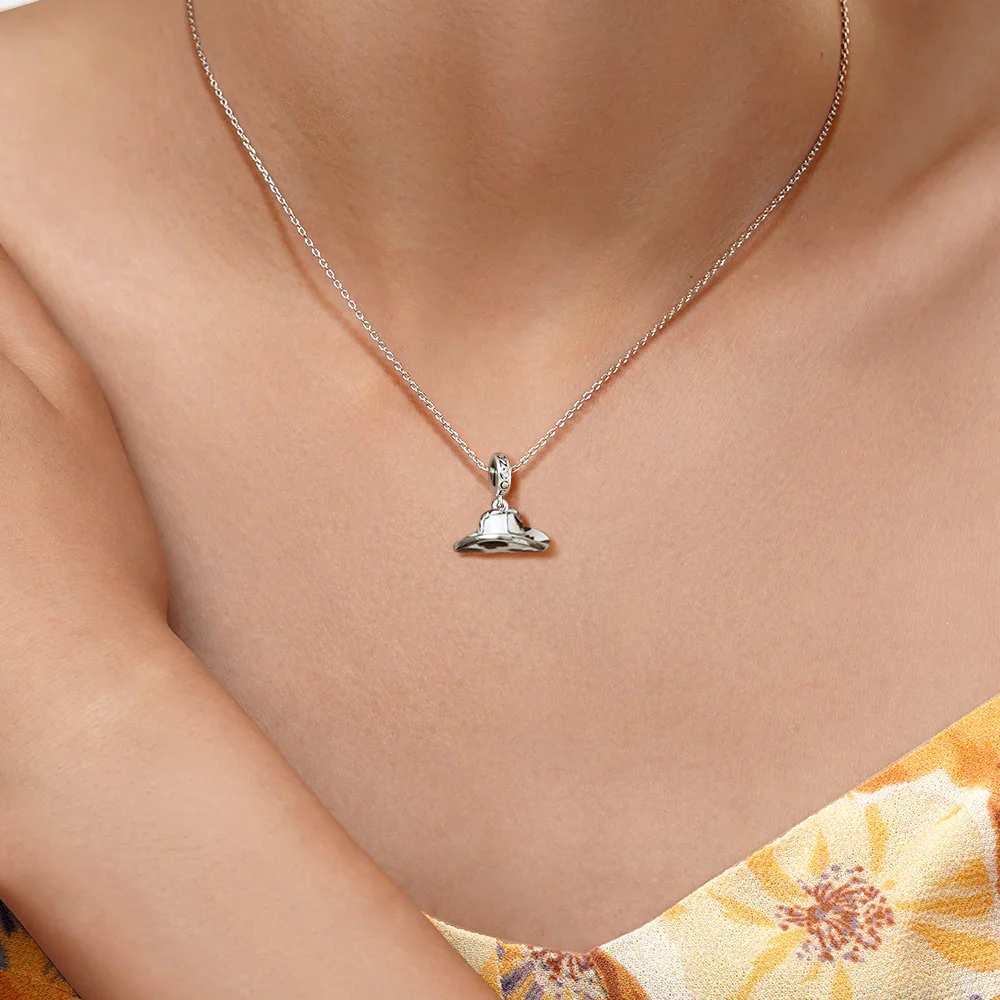 Gnoce Cowboy Hat Charm Platinum-plated Silver Blend - Image 7