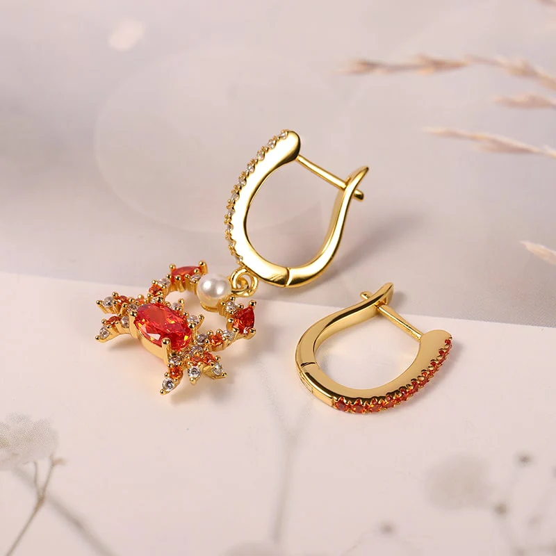 Gnoce Crab Dangle Earrings Set Platinum-plated Silver Blend - Image 2