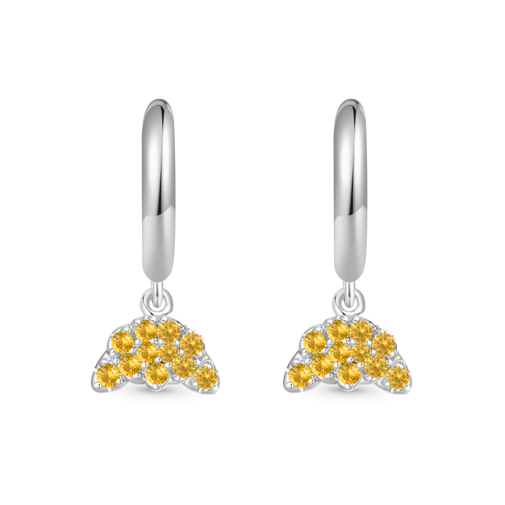 Gnoce Croissant Bread Hoop Earrings Platinum-plated Silver Blend