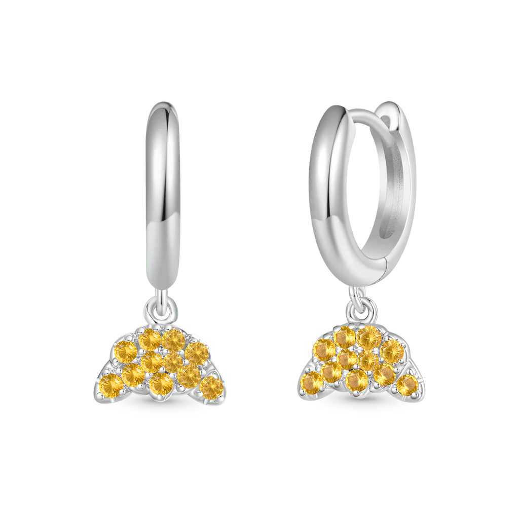 Gnoce Croissant Bread Hoop Earrings Platinum-plated Silver Blend - Image 2