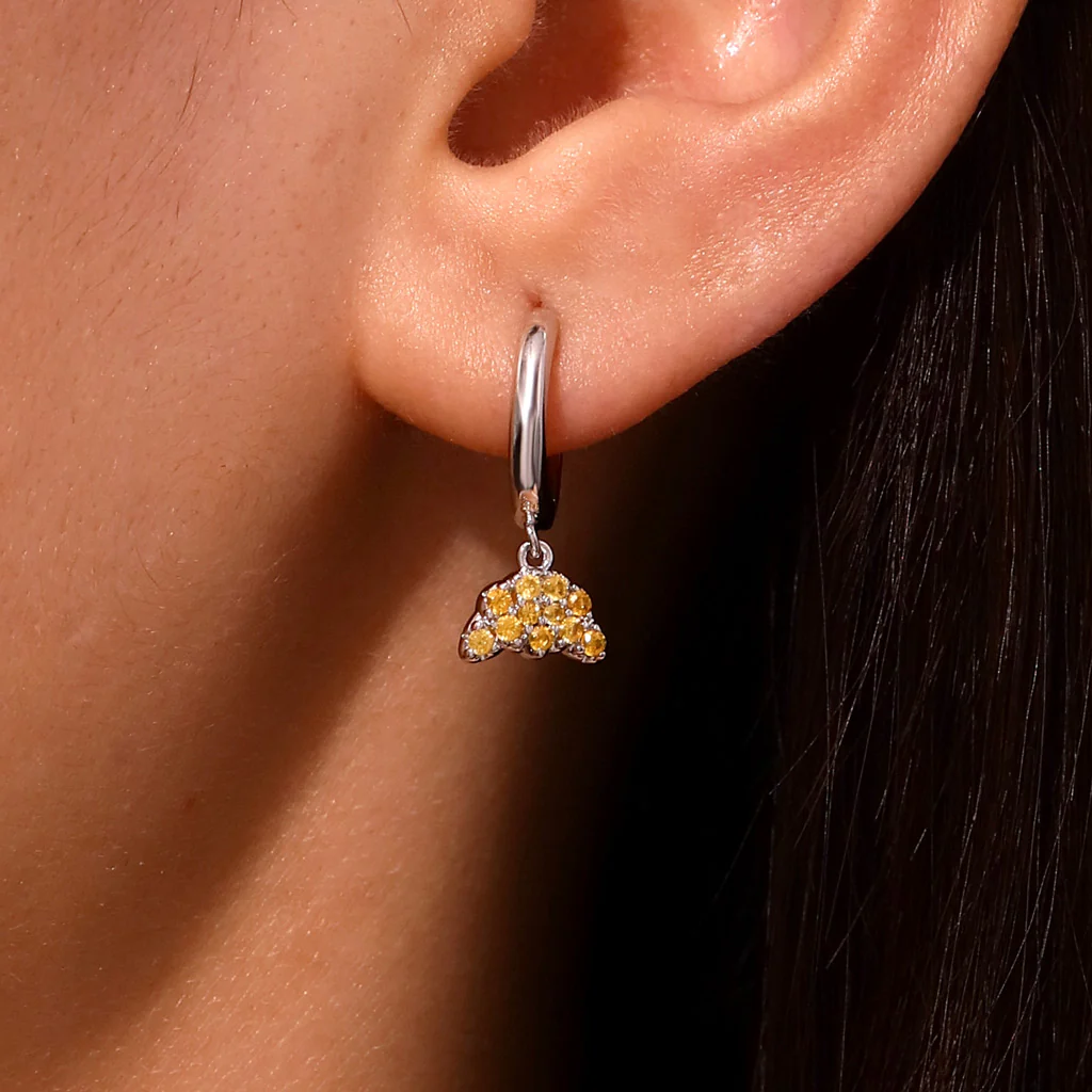 Gnoce Croissant Bread Hoop Earrings Platinum-plated Silver Blend - Image 5