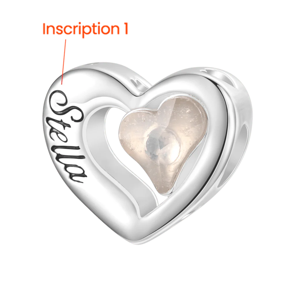 Gnoce Engravable Color-changing Crooked Heart Charm Platinum-plated Silver Blend - Image 2