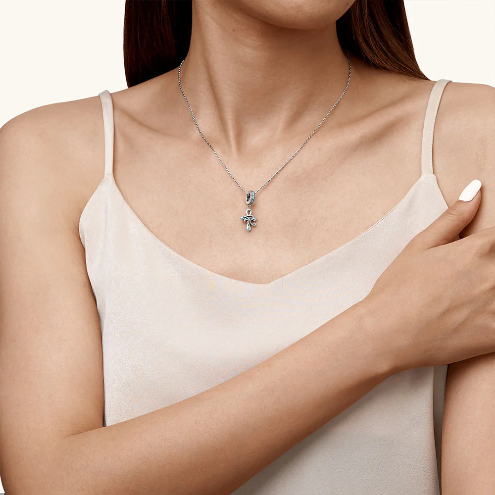 Gnoce Eye of Horus Cross Pendant Dangle Charm - Image 6