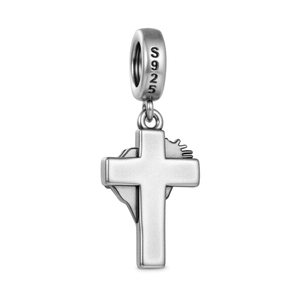 Gnoce Cross with Thorn Crown Charm Platinum-plated Silver Blend - Image 5