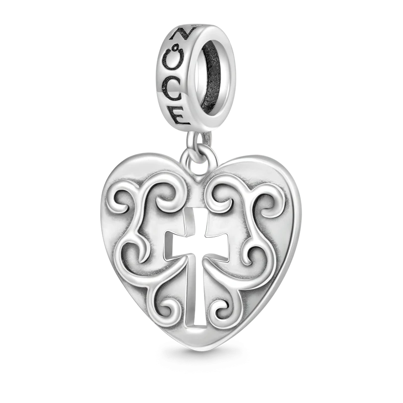 Gnoce Crosslet Heart Pendant Dangle Charm