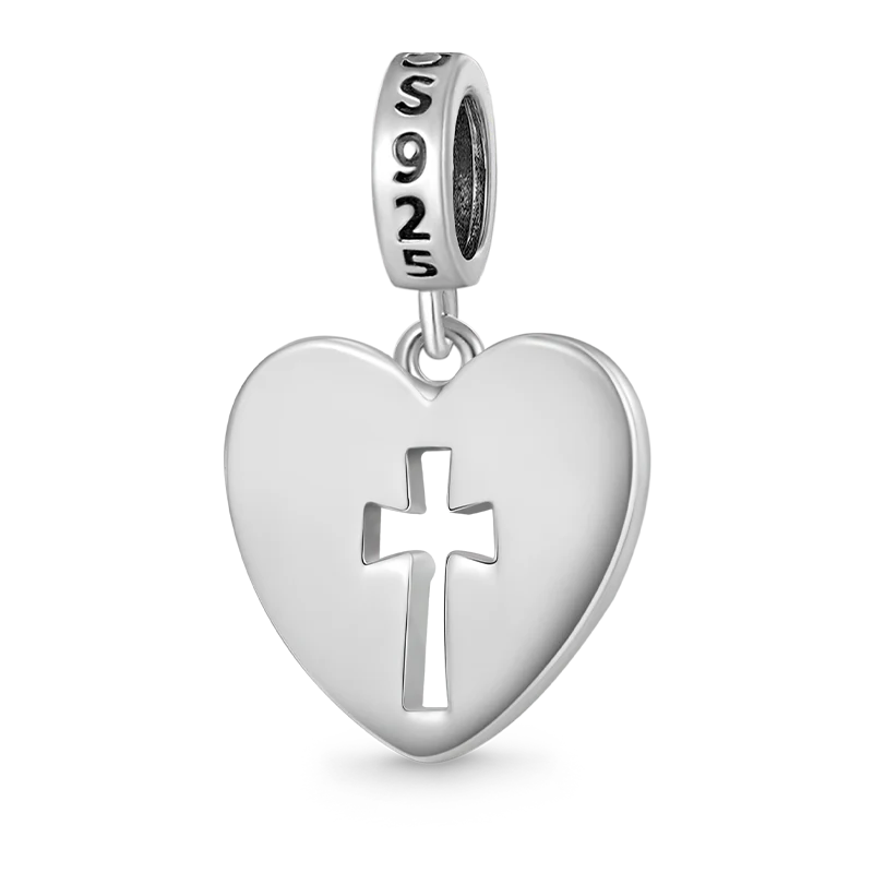 Gnoce Crosslet Heart Pendant Dangle Charm - Image 2