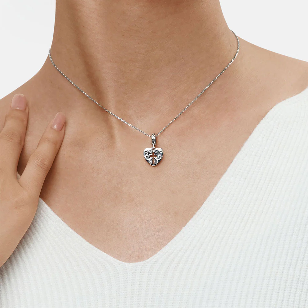 Gnoce Crosslet Heart Pendant Dangle Charm - Image 7