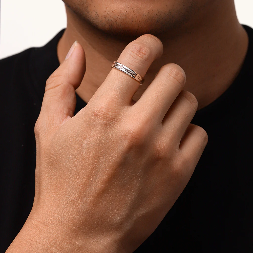 Gnoce Silver Cubic Zirconia Men's Band - Image 4