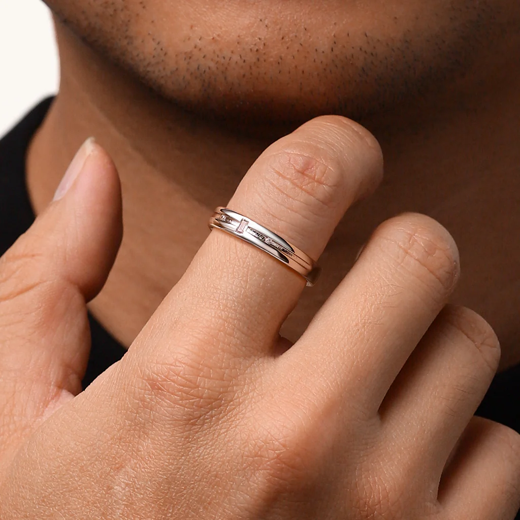 Gnoce Silver Cubic Zirconia Men's Band - Image 5