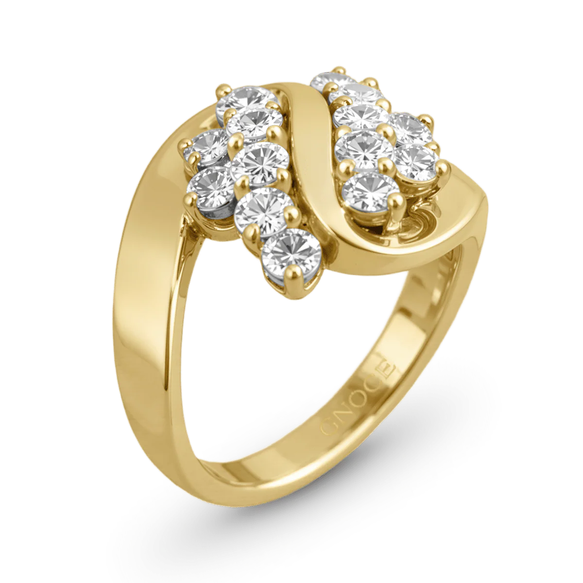 Gnoce  Curve Brilliant Round-Cut Engagement Ring - Image 4