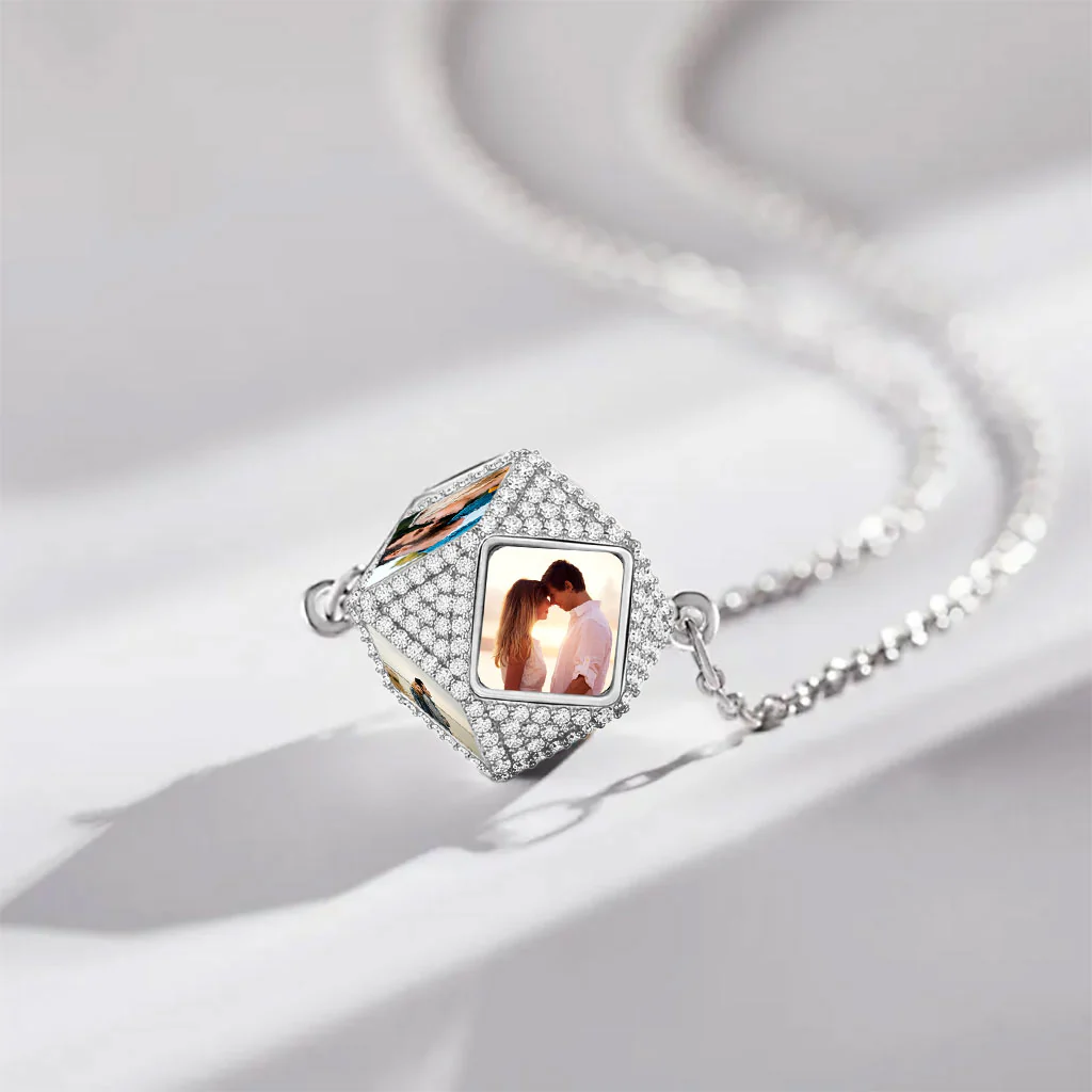 Gnoce Custom Couple Necklace Photo Pendant - Image 3