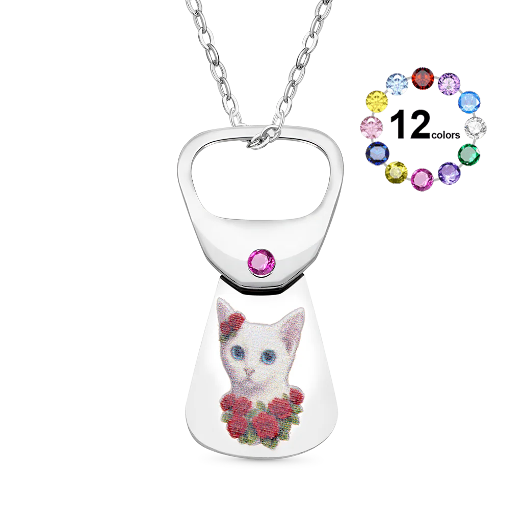 Gnoce Custom Pet Photo Necklace Cans Pendant Gift for Pet Lover