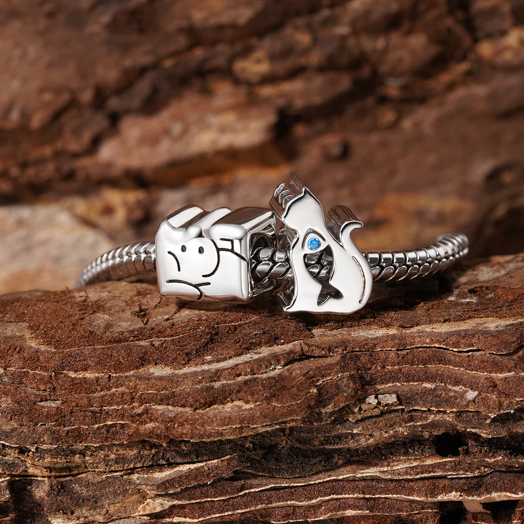 Gnoce Cute Pet Photo Charm Platinum-plated Silver Blend - Image 3