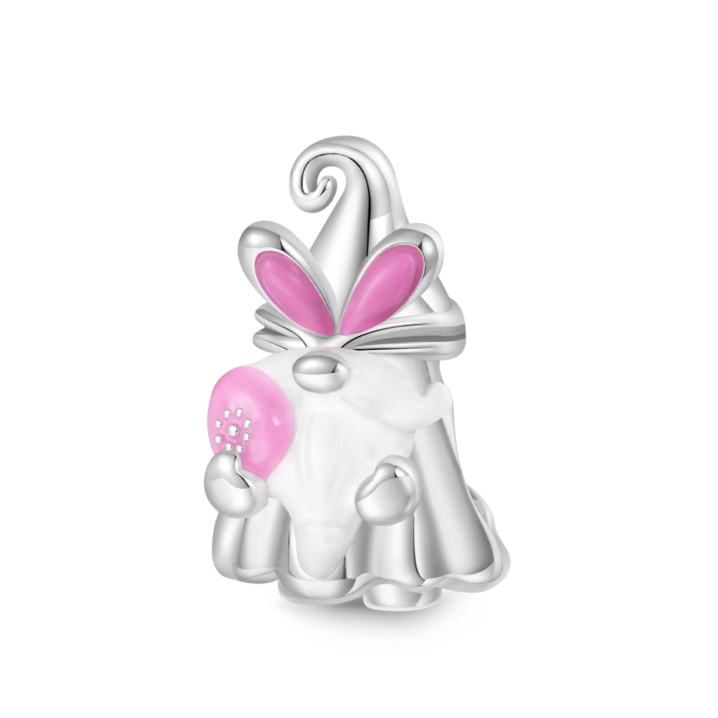 Gnoce Cute Easter Gnome Charm Platinum-plated Silver Blend
