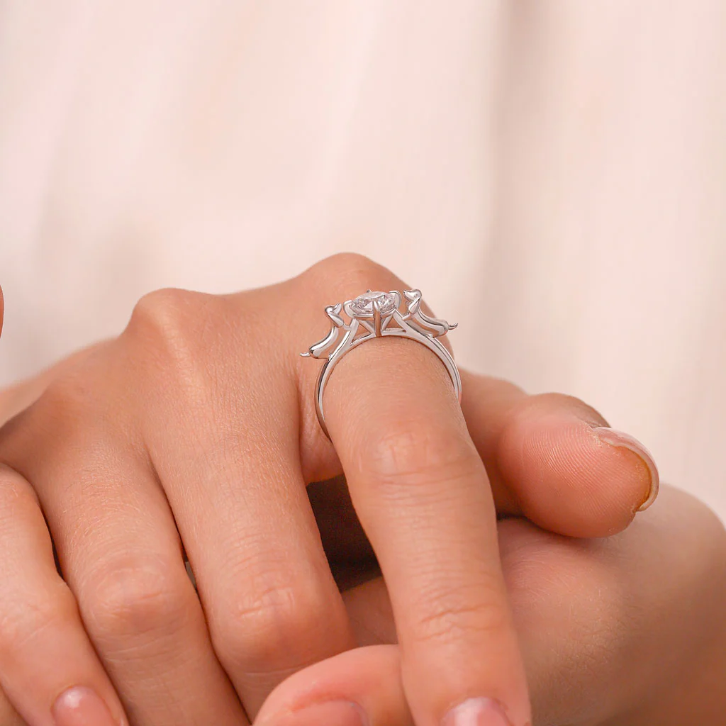 Gnoce Dachshund Embrace White Zircon Ring Platinum-plated Silver Blend - Image 6