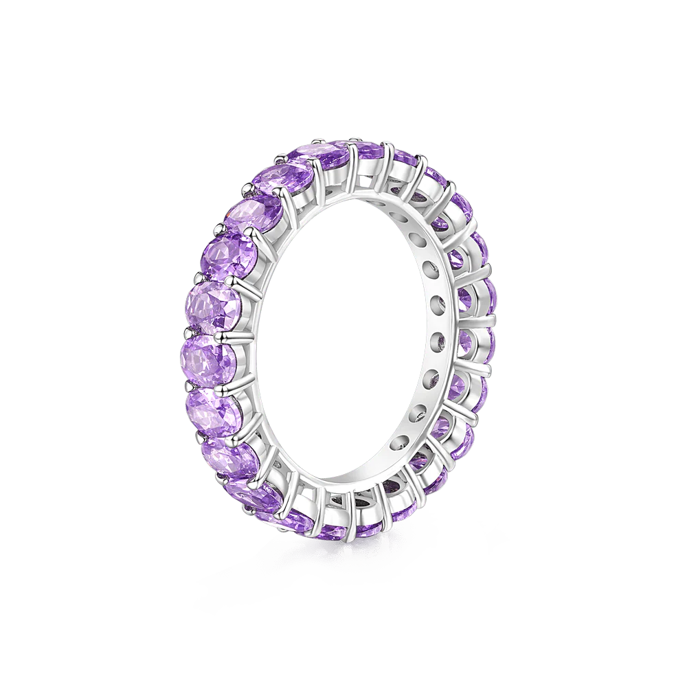 Gnoce Amethyst Oval-cut Ring Platinum-plated Silver Blend - Image 2