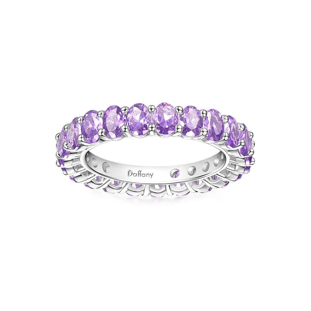 Gnoce Amethyst Oval-cut Ring Platinum-plated Silver Blend - Image 3